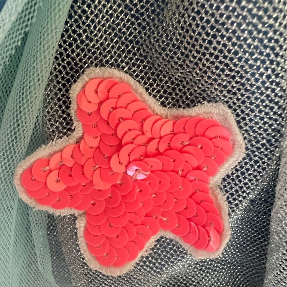 Billie Blush Seashell Skirt Tulle multi-color Blue elastic band waist kids sz 6. - Picture 4 of 10